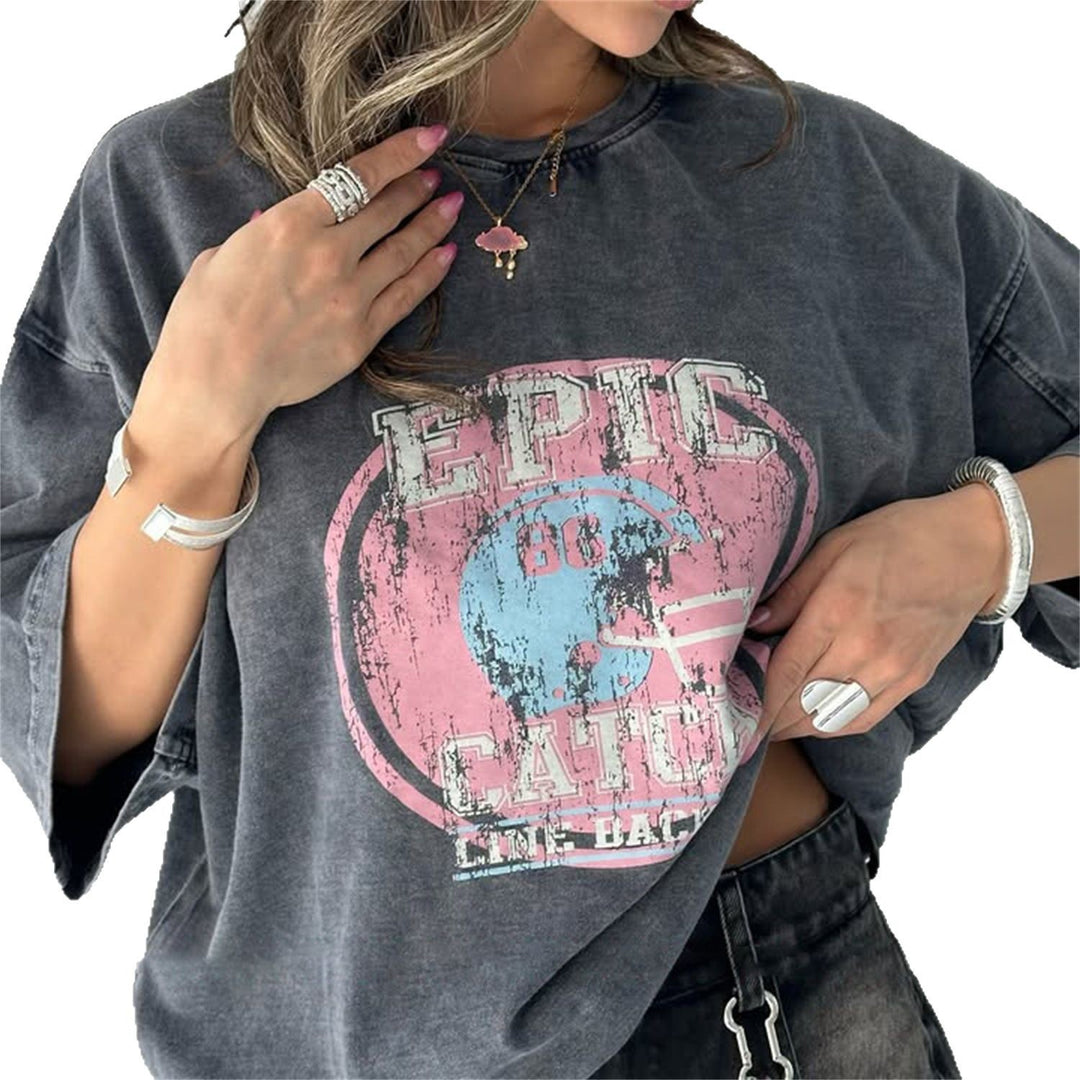 Oversized t-shirt for women with graphic print Lune London