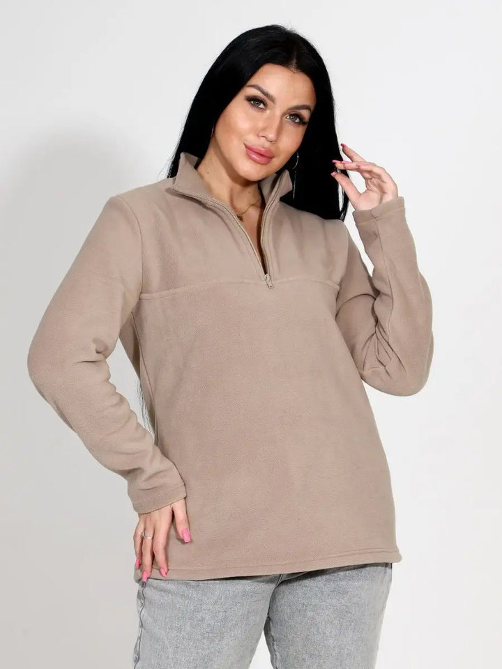 Ladies fleece sweater with high collar Lune London
