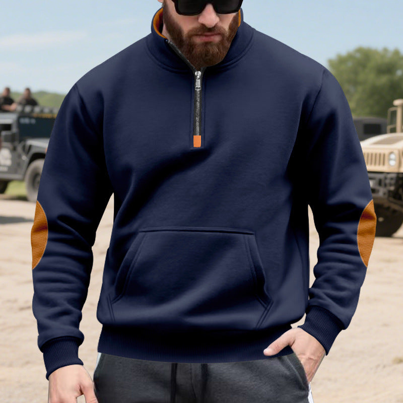 sporty pull for men with half-zip and practical kangaroo pocket Lune London