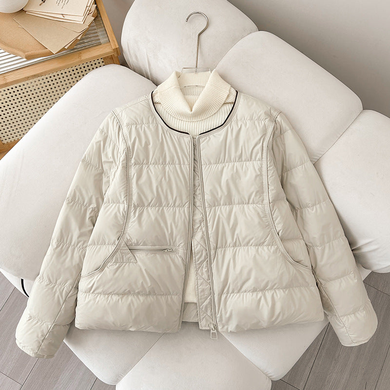 Women Comfortable Quilted Leisure Jacket with High Collar and Side Pockets Lune London