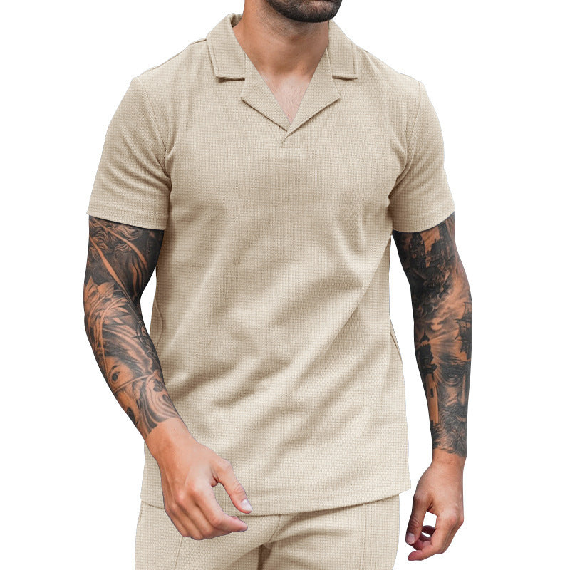 Men's short-sleeve elegant shirt with textured design Lune London
