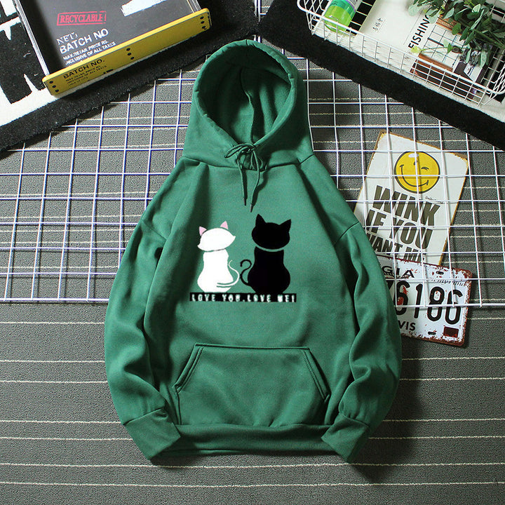 Women's hoodie with cute cat design and casual fit Chic & Stil