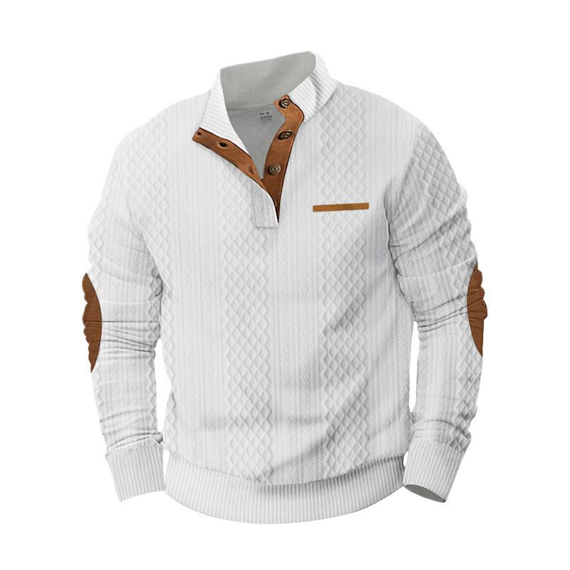 Knitted sweater for men with textured design and contrasting details Lune London