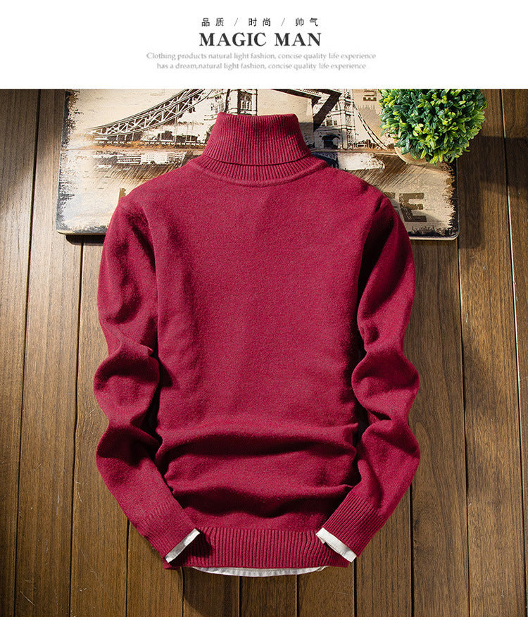 Elegant turtleneck pullover for men in fine merino wool Lune London
