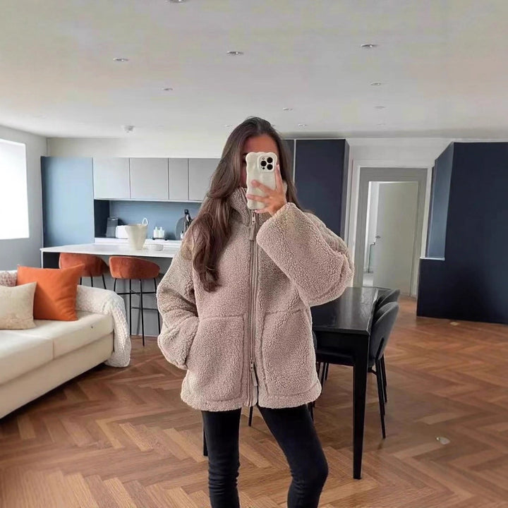 Ladies Comfortable Fleece Jacket with High Collar and Plenty of Room to Move Lune London