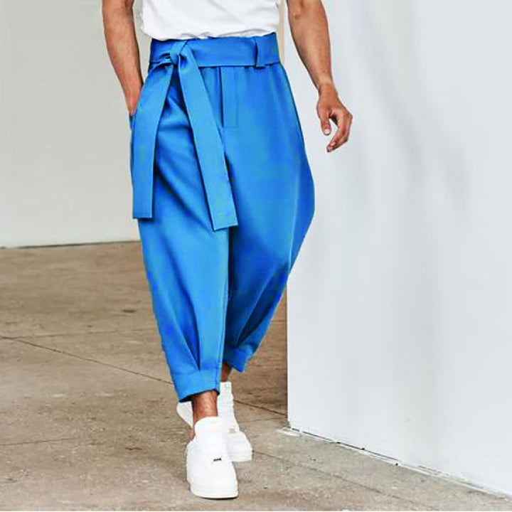Lune London elegant leisure pants for men with tie belt and wide cut