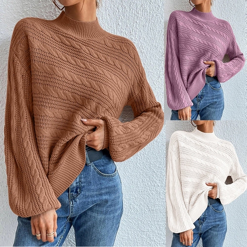 Knitted sweater for ladies with a loose fit and trendy textured pattern Lune London