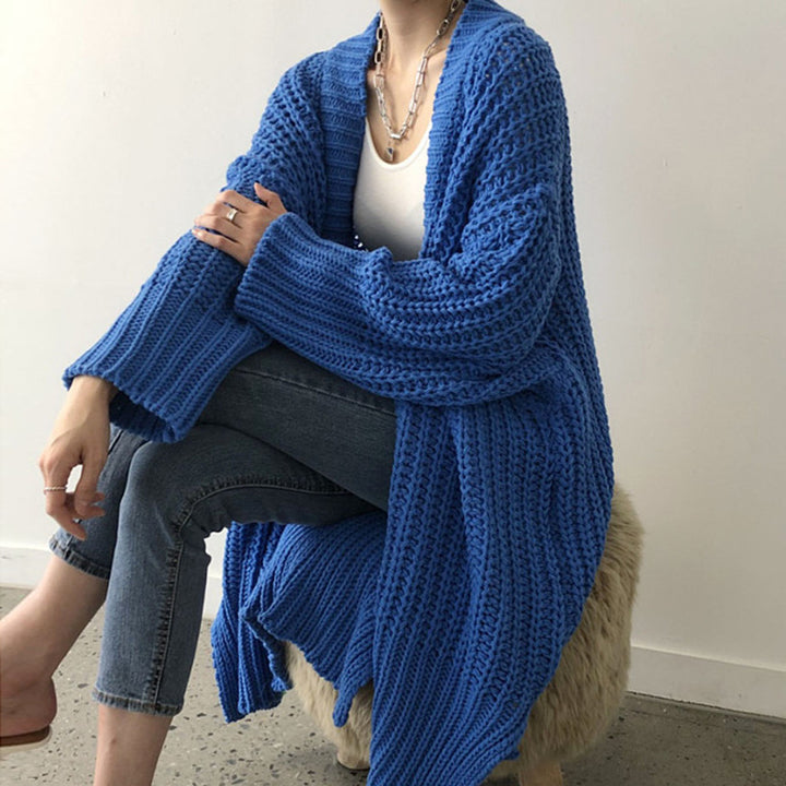 Oversized casual knit cardigan for women with open front Lune London
