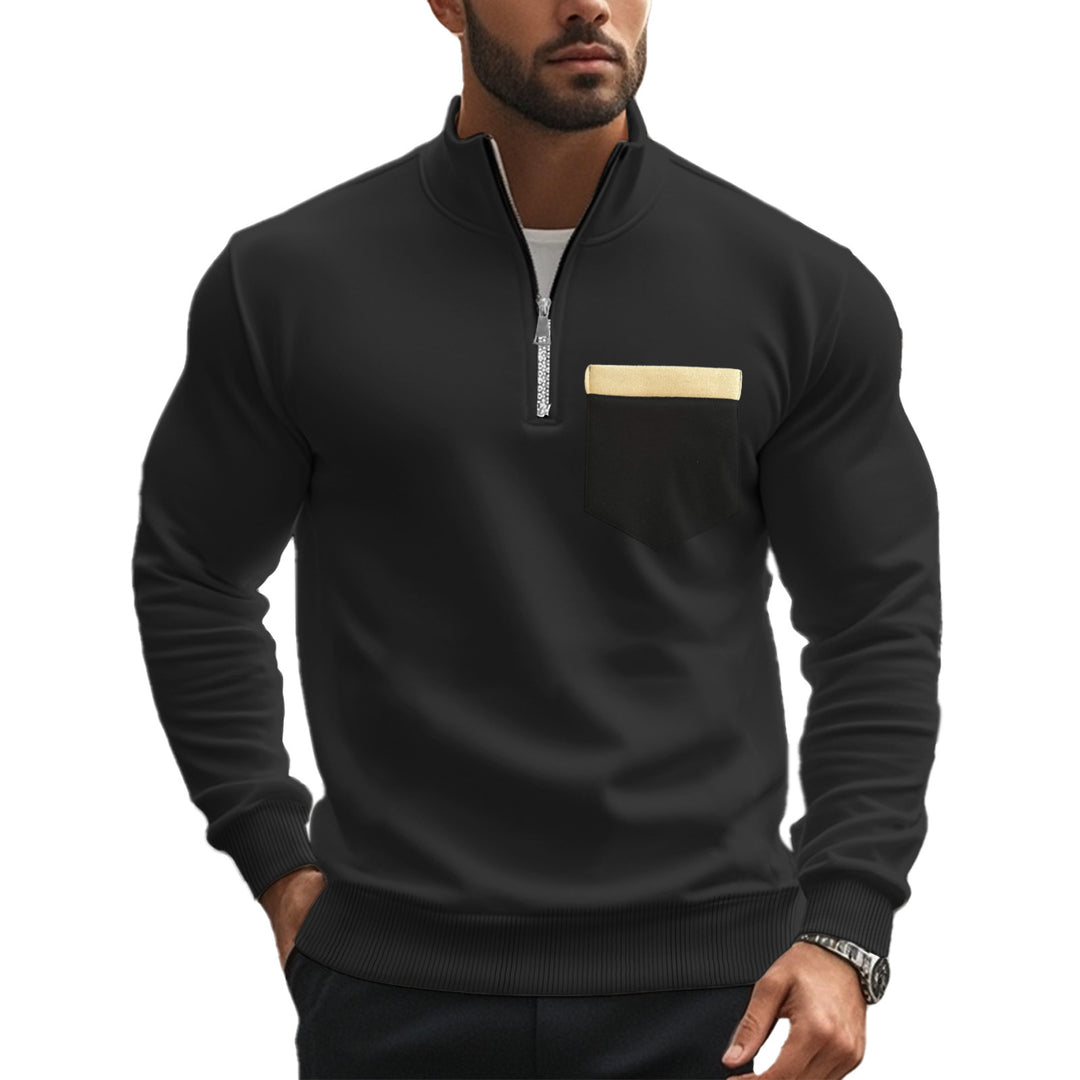 Men's sweatshirt with high collar and contrasting chest pocket Lune London