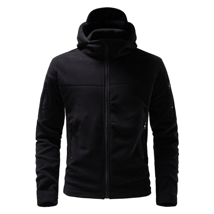 Men's fleece jacket with hood and functional pockets Lune London