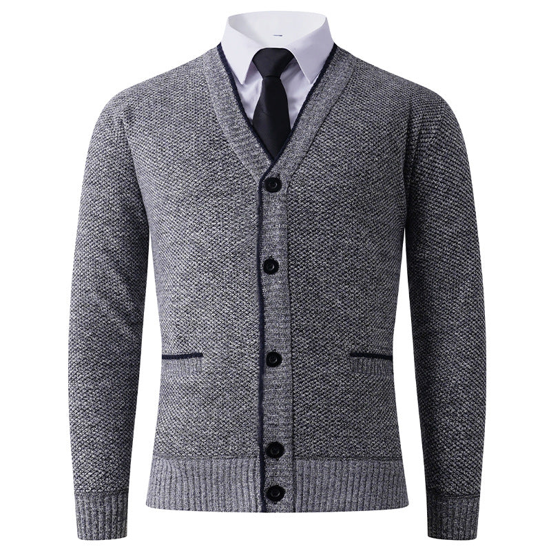 Men's knit jacket with V-neck and classic design Lune London