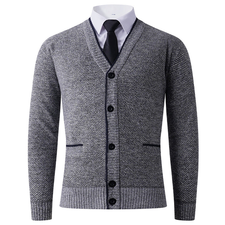 Men's knit jacket with V-neck and classic design Lune London