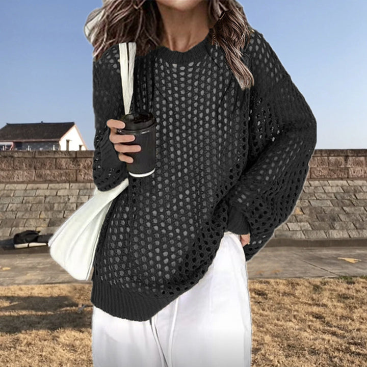 Lightweight knit sweater for women with a trendy mesh structure Lune London
