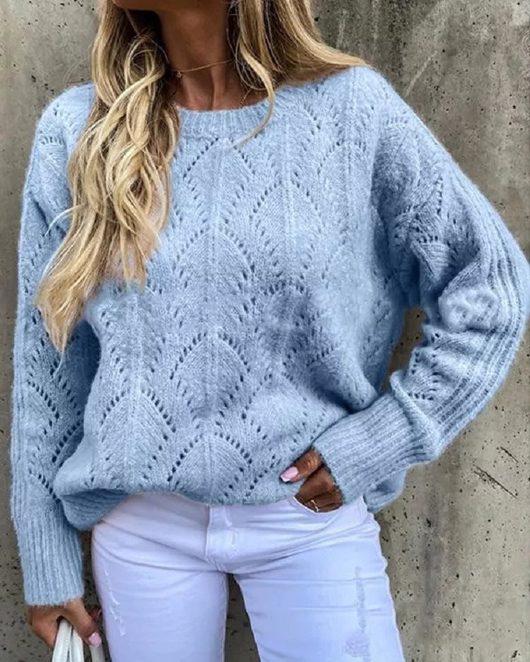 Knitted sweater for women with a delicate lace pattern Lune London