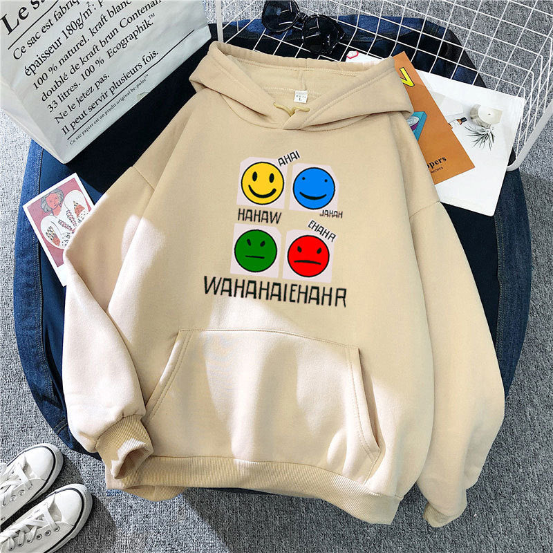 Women’s hoodie with cheerful emoji design Chic & Stil