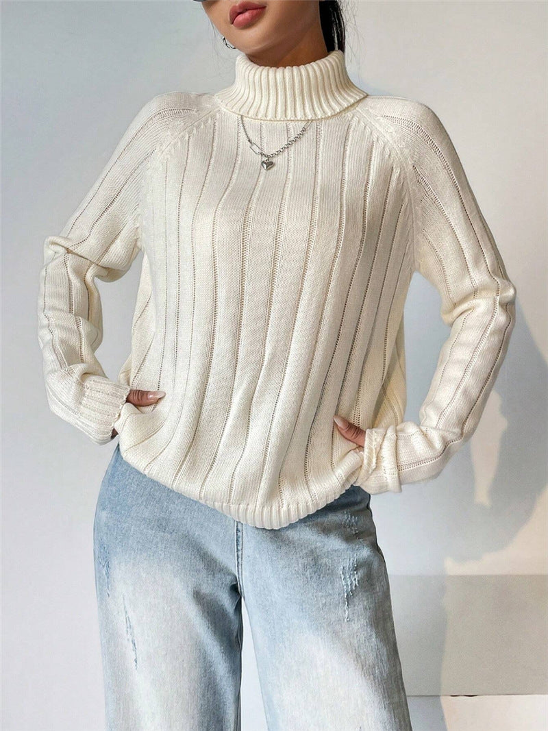 Lune London Women's Knit Sweater with High Collar
