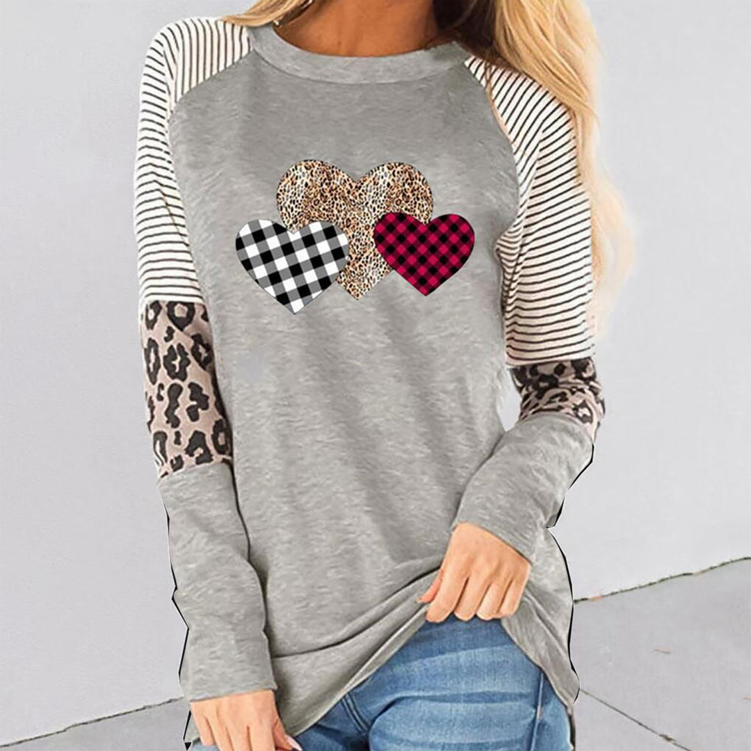 Long-sleeve shirt for ladies with heart-shaped patterns and trendy Lune London patterns