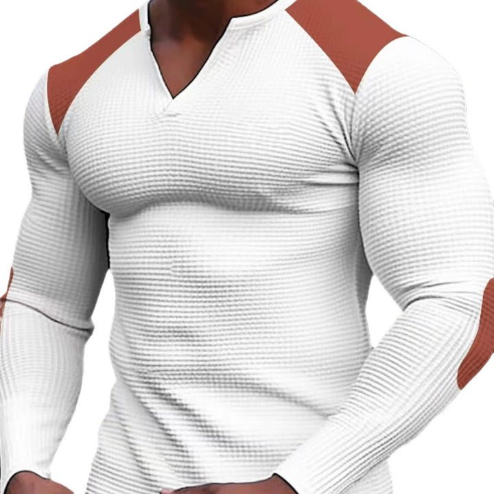 Men's long sleeve shirt with textured fabric and contrasting details Lune London