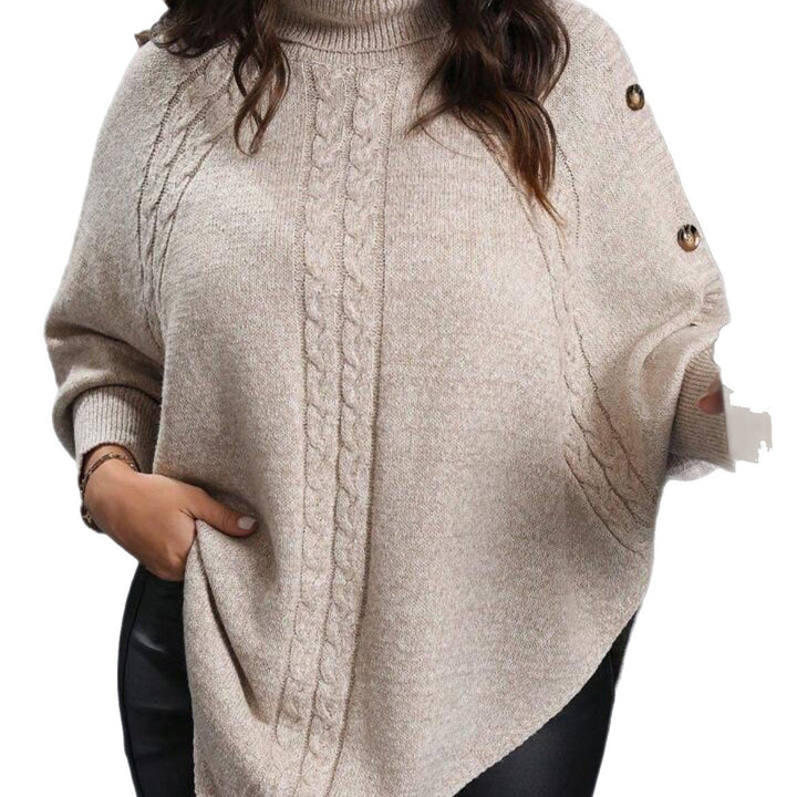 Casual turtleneck sweater for women with textured design Lune London