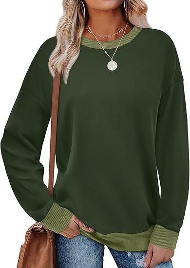 Women Casual Sweatshirt with Contrasting Cuffs and Oversized Cut Lune London
