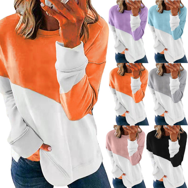 Lune London | Women's Stylish Sweatshirt with Color Block Design and Round Neck
