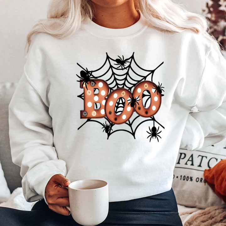 Sweat-shirt pour femmes avec un design créatif de toile d'araignée d'Halloween Chic & Stil
