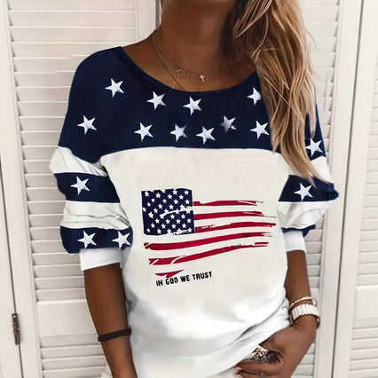 Lune London | Women's sweatshirt with American flag motif and stars