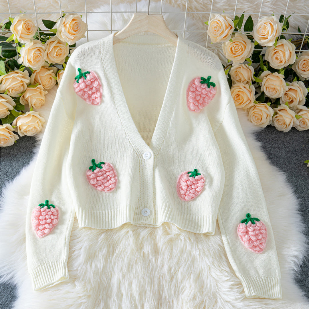 Casual women's vest with fruity appliqués and open sleeves Lune London