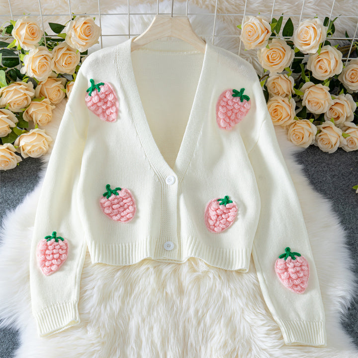 Casual women's vest with fruity appliqués and open sleeves Lune London