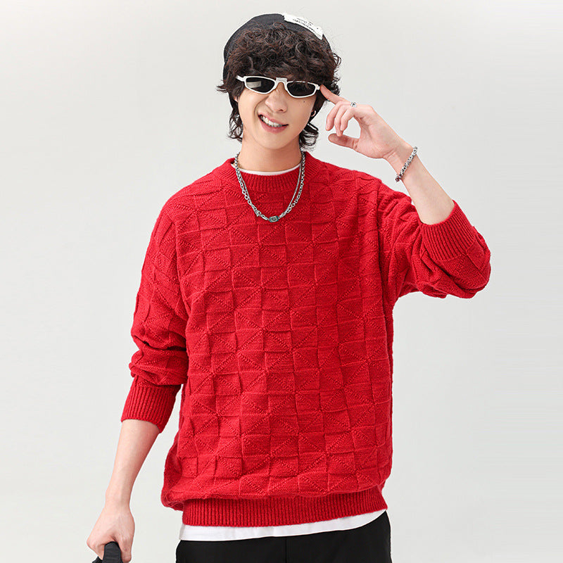Trendy men's sweater with textured surface Lune London