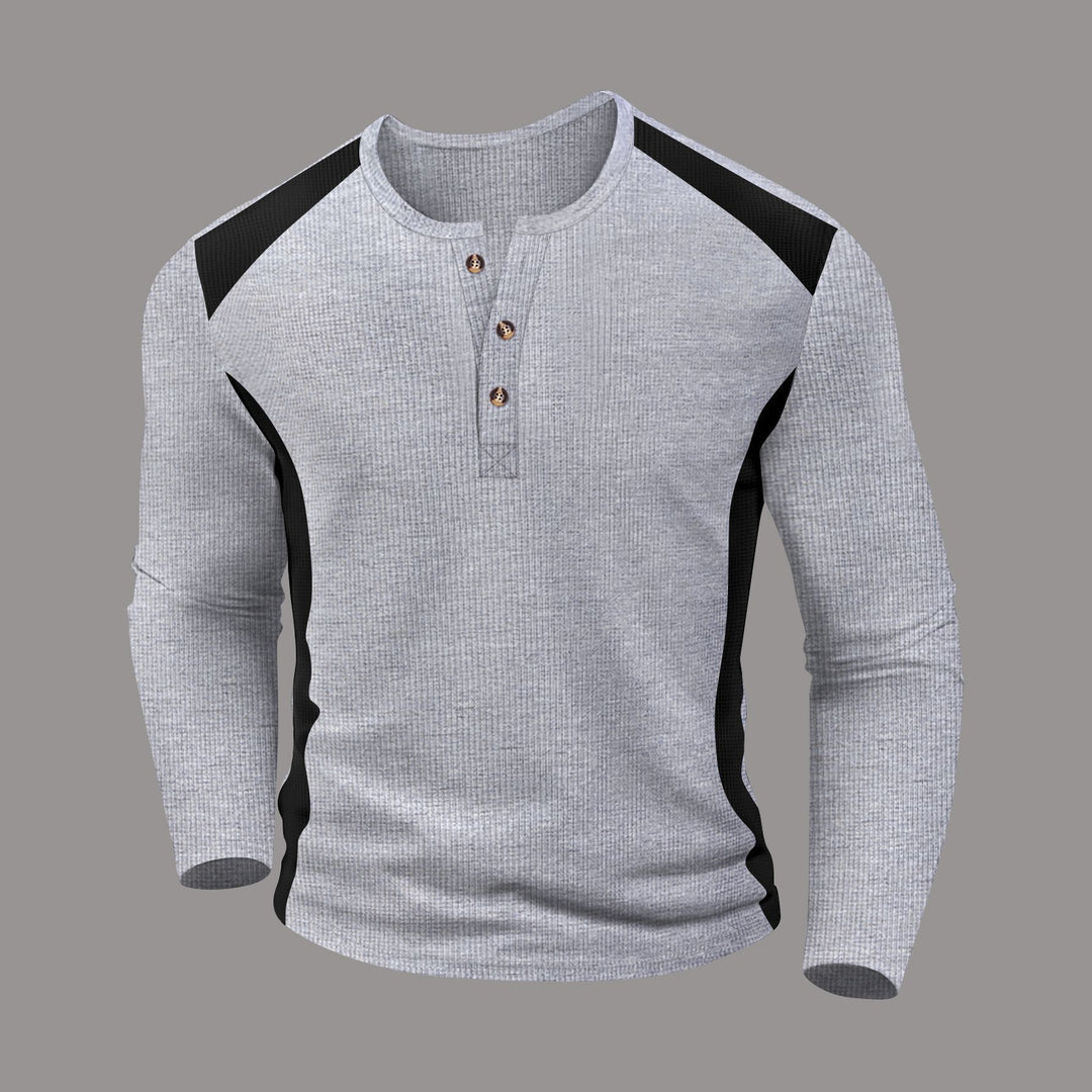 Men's long sleeve shirt with trendy buttons and textured fabric Lune London