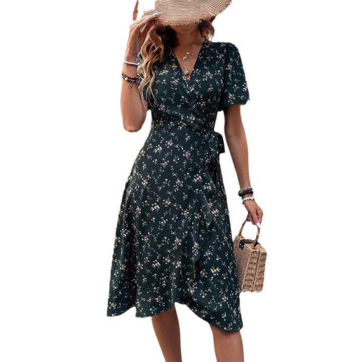 Lune London Elegant Floral Wrap Dress for Ladies
