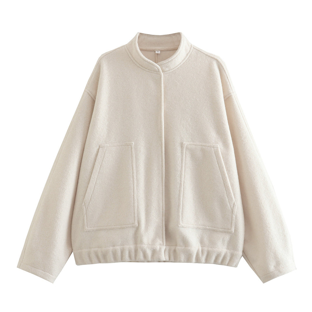 Casual transition jacket for women with high collar and large pockets Lune London