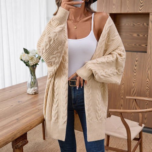 Women's knit jacket with creative twisted pattern and relaxed fit Lune London