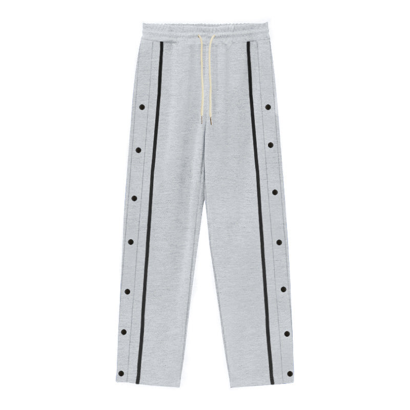 Sport leisure pants for men with snap buttons on the side and elastic waist Lune London