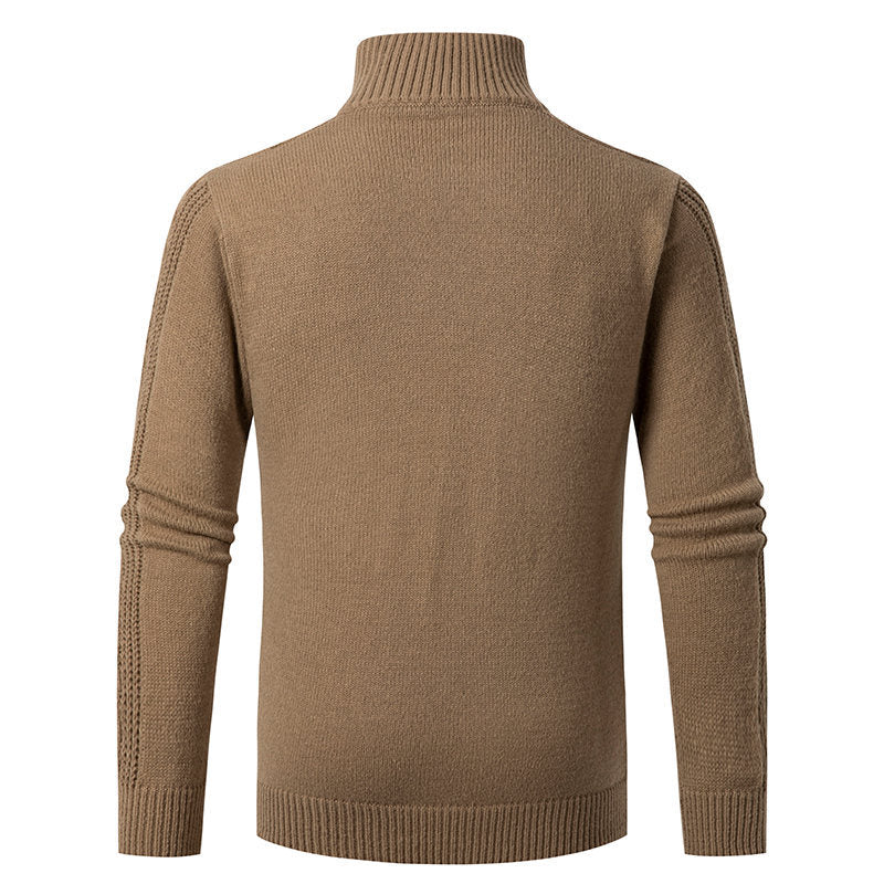 Knitted sweater for men with high collar and twisted pattern Lune London