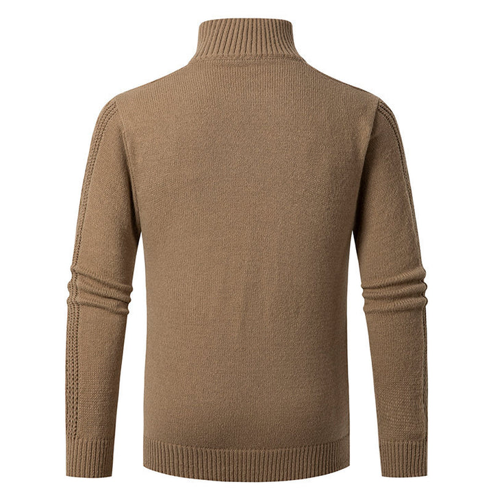 Knitted sweater for men with high collar and twisted pattern Lune London