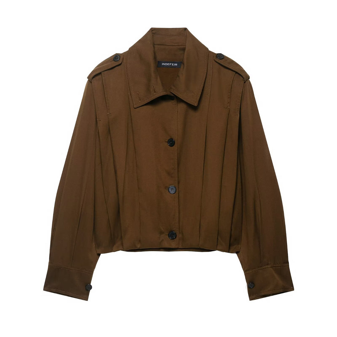 Dames veste utilitaire cropped avec plis structurés Chic und Stil
