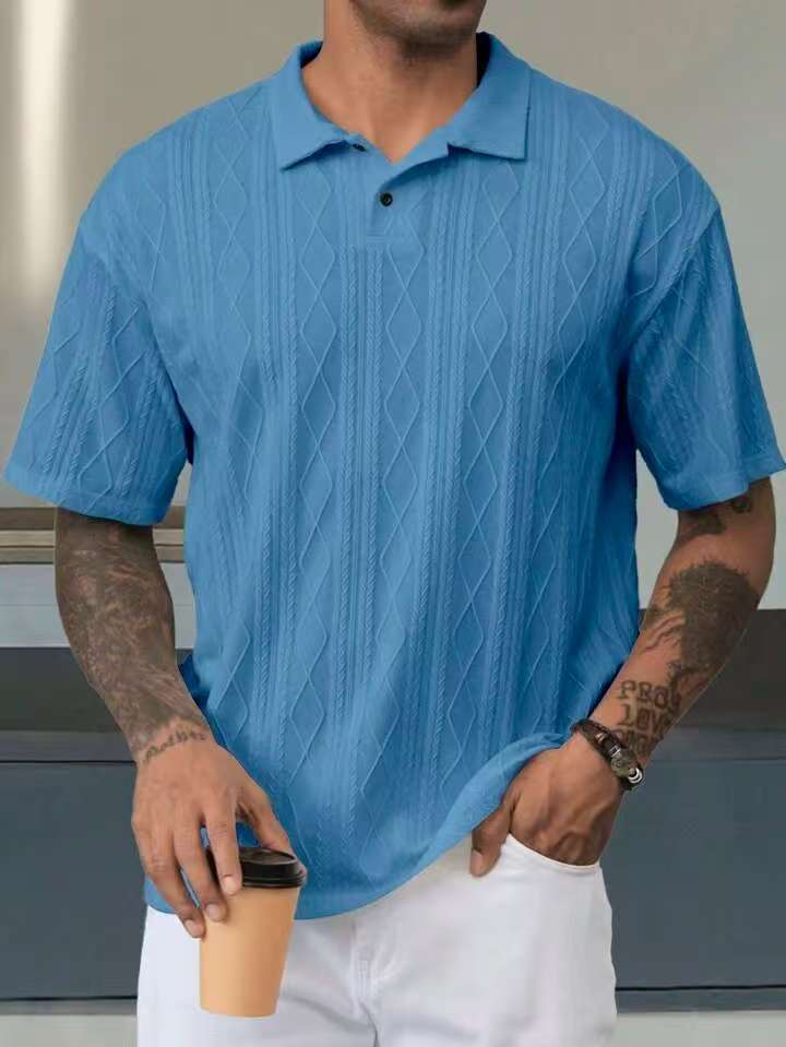 Men's Leisure Short Sleeve Textured Polo Lune London
