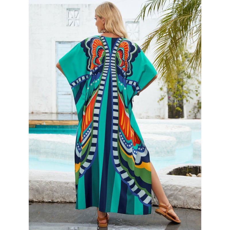 Women Bohemian butterfly dress beach chic and style