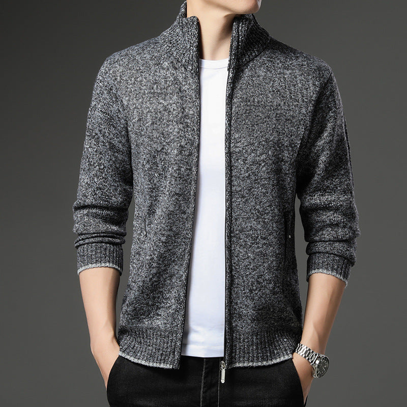 Men's fleece jacket with high collar and practical zip pockets Lune London