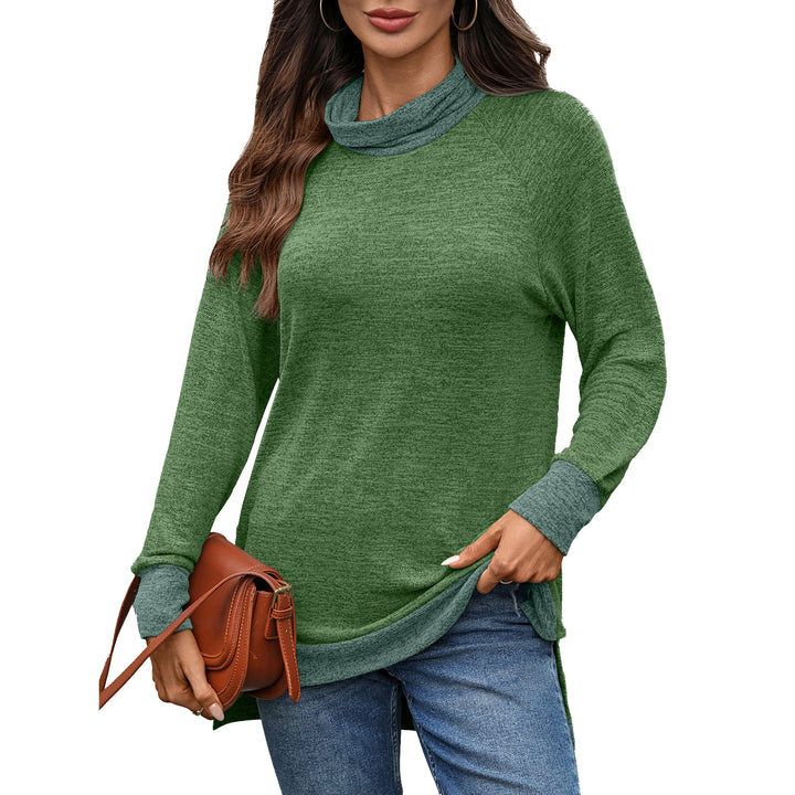 Casual sweater for women with high collar and side slits Lune London