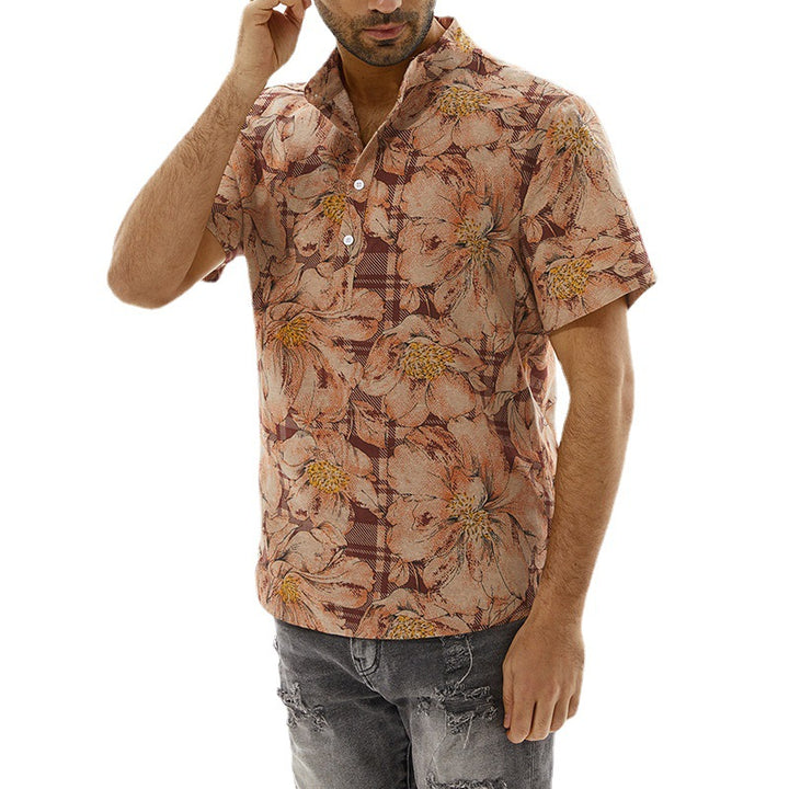 Short-sleeve shirt for men with floral pattern and modern fit Lune London