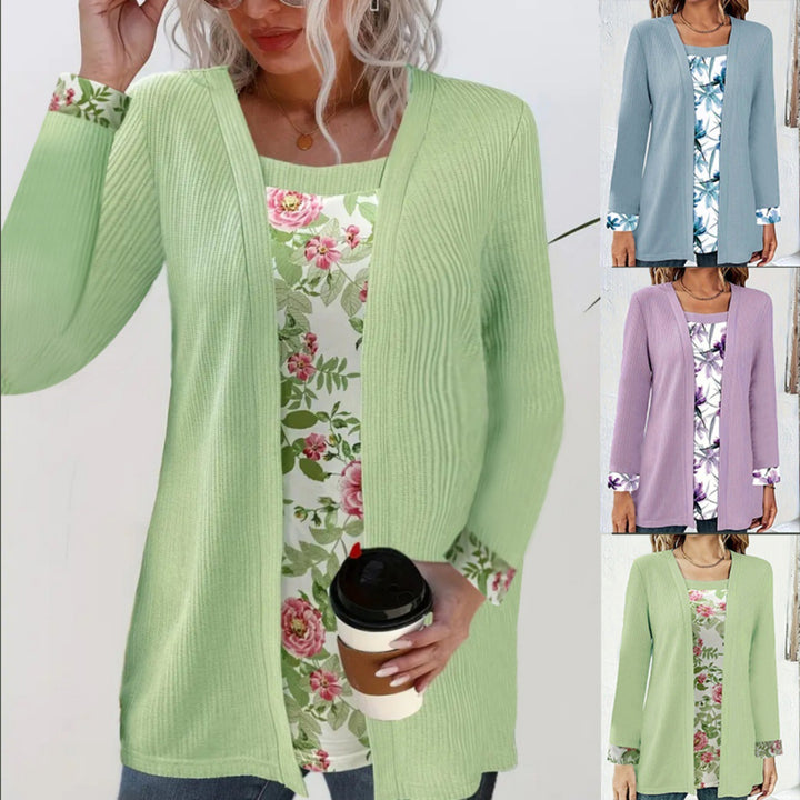 Ladies casual cardigan with floral lining and long sleeves Lune London