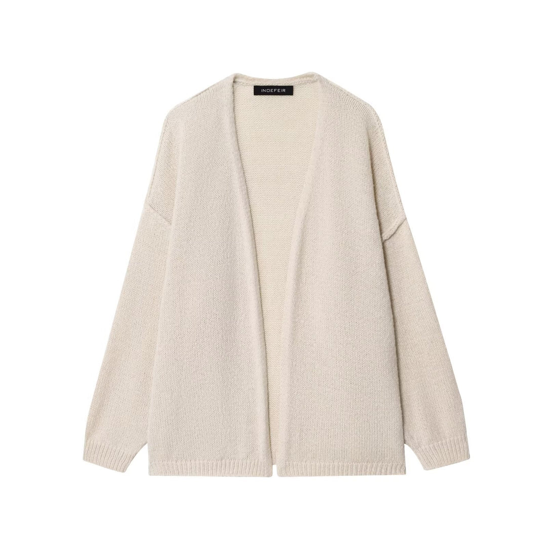 Casual knit jacket for women with open collar and soft material Lune London