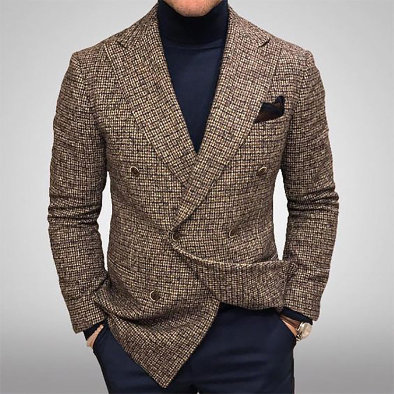Elegant checked double-breasted blazer for men Lune London