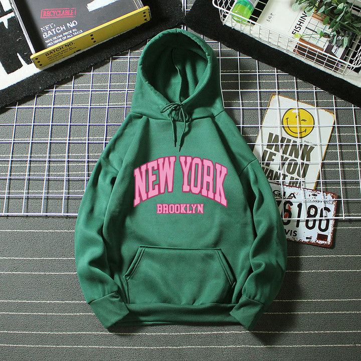 Women's hoodie with trendy New York Brooklyn print Chic & Stil