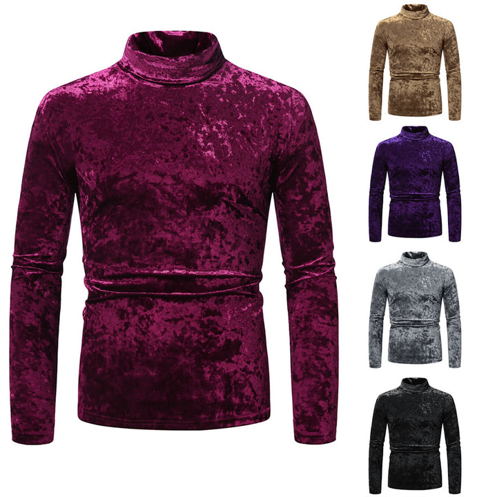Elegant pullover for men with turtleneck in velvety fabric Lune London