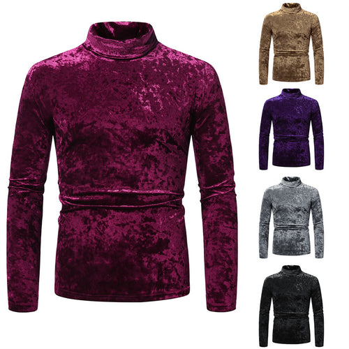 Elegant pullover for men with turtleneck in velvety fabric Lune London