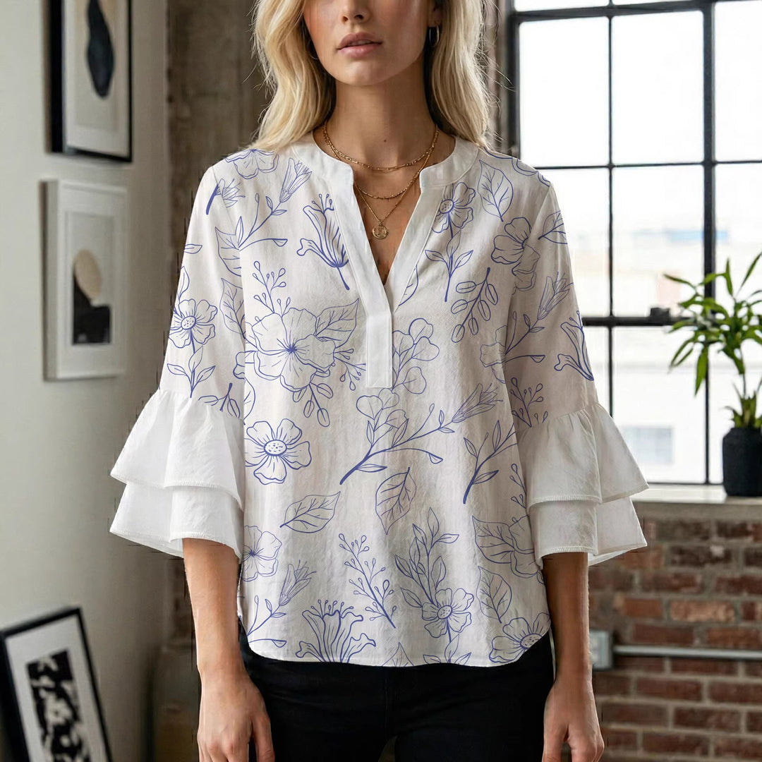 Women's artistic top with ruffled sleeves Lune London